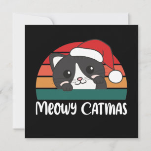 Invitación Feliz Gatonavidad Chiste Divertido de Gatos en Nav