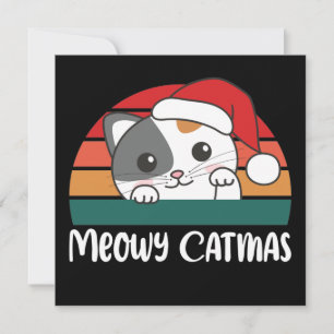 Invitación Feliz Gatonavidad Chiste Divertido de Gatos en Nav