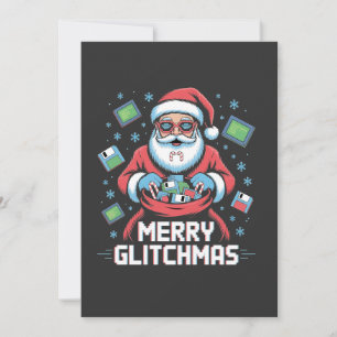 Invitación Feliz Glitchmas Código Programador Santa Navidad
