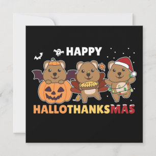 Invitación Feliz Hallothanksmas Quokkas Navidad Quokka Invi