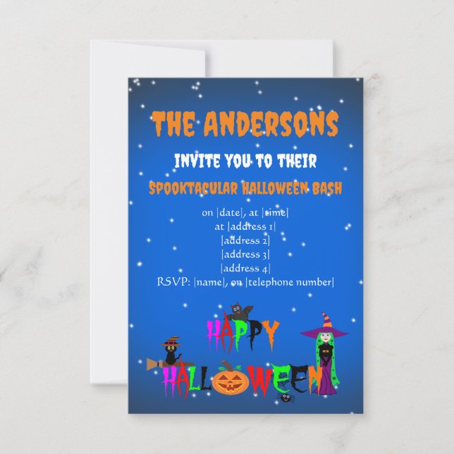 Invitación Feliz Halloween (Anverso)