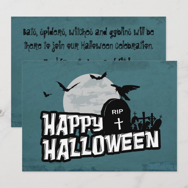 Invitación Feliz Halloween (Anverso / Reverso)