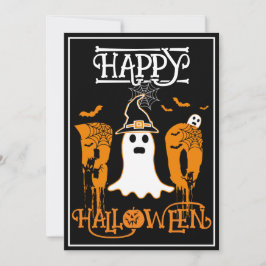 INVITACIÓN FELIZ HALLOWEEN BOO FANTASMA BLANCO FIESTA DE TERR