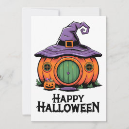 Invitación Feliz Halloween Calabaza de algodón y Gorra de Bru