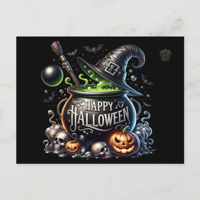Invitación Feliz Halloween Caldero (Anverso)