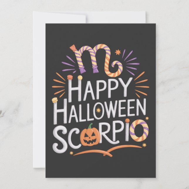 Invitación Feliz Halloween, Cita de Escorpio de Halloween (Anverso)