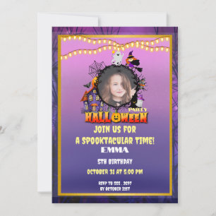 Invitación Feliz Halloween Es la Celebración de la Temporada