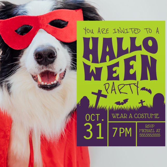 Invitación Feliz Halloween | Fiesta Purple Graveyard (Subido por el creador)