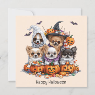 Invitación Feliz Halloween Perros Chihuahua