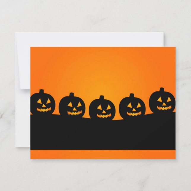 Invitación Feliz Halloween Pumkin Heads (Anverso)