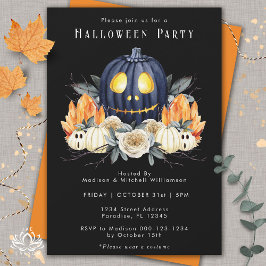 Invitación Feliz Halloween Spooky Samhain Pumpkins Crystals