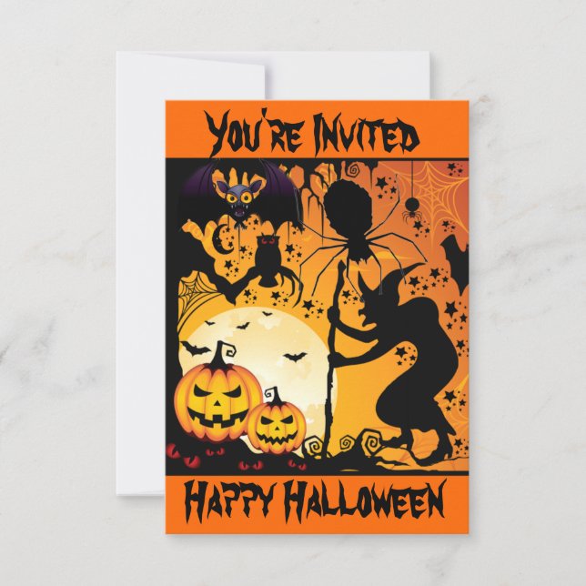 Invitación Feliz Halloween, te invitan. (Anverso)