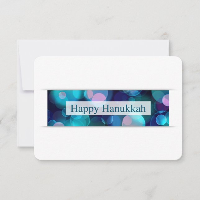 Invitación feliz hanukkah (bokeh) (Anverso)