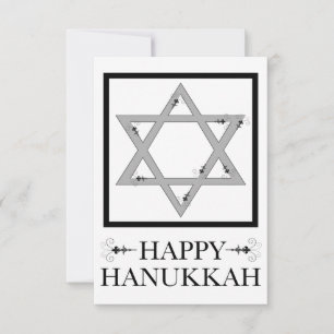 Invitación feliz hanukkah: estrella de david elegante flourie