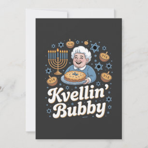 Invitación Feliz Hanukkah Funny Holiday Judío Kvellin Bubby