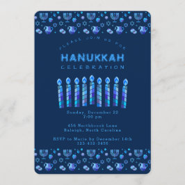 Invitación Feliz Hanukkah Hermosa festividad Judía