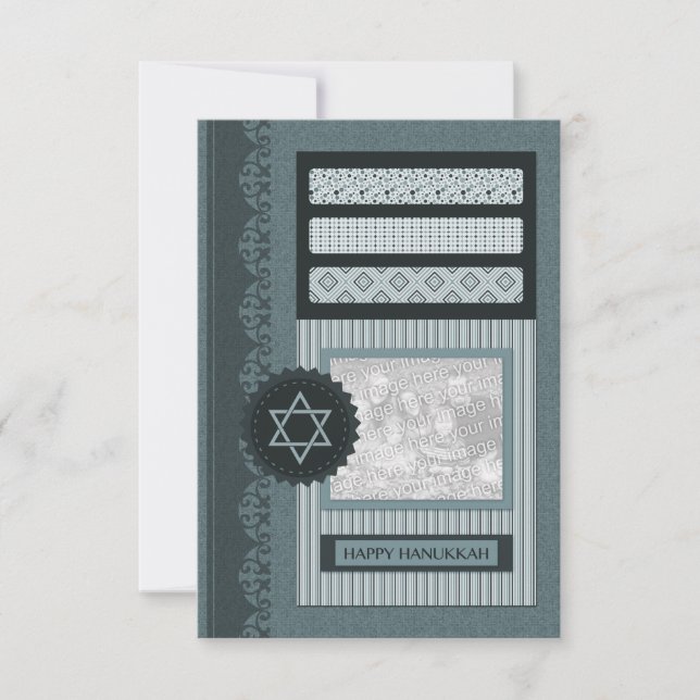 Invitación feliz hanukkah (libro de recortes) (Anverso)