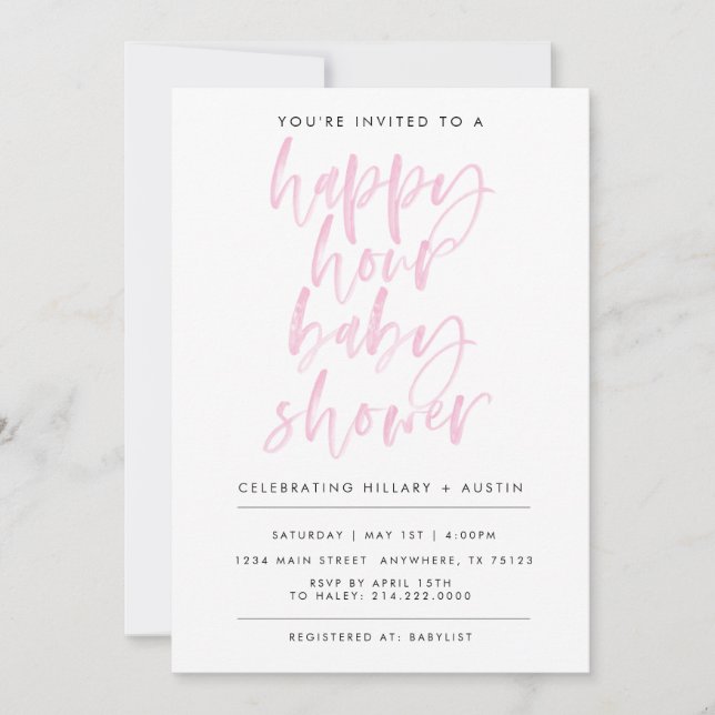 INVITACIÓN FELIZ HORA BABY SHOWER- PINK (Anverso)