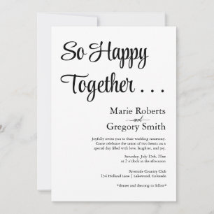 Invitación Feliz juntos: Un Boda sencillo y dulce