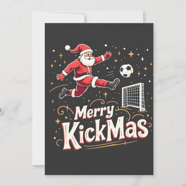 Invitación Feliz Kickmas Divertido Diseño de Santa Claus para (Anverso)