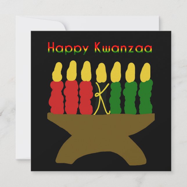 Invitación Feliz Kwanzaa Kinara (Anverso)