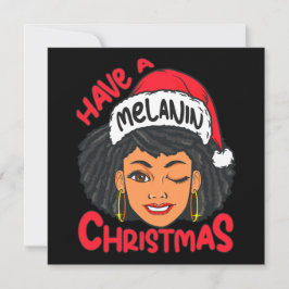 Invitación Feliz Melanin Navidades Feliz Navidad Sista Negra