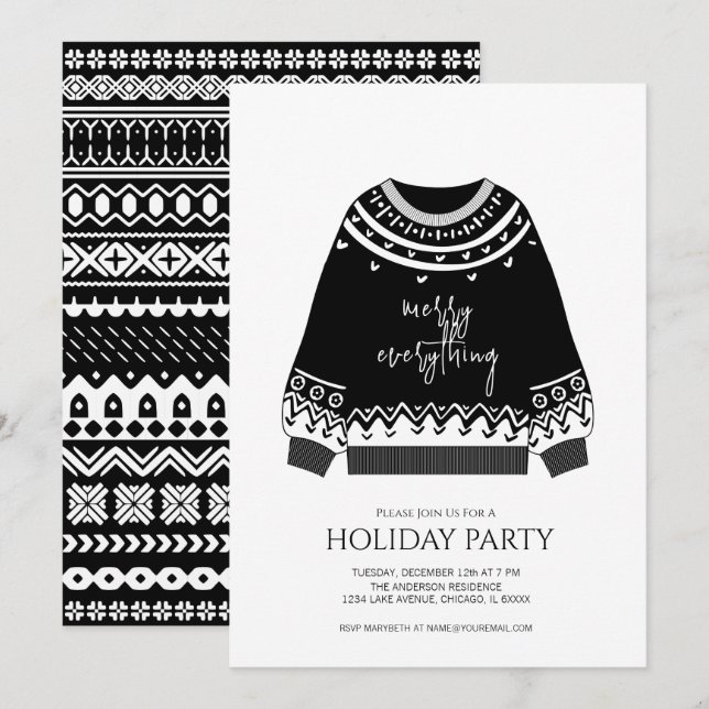 Invitación Feliz moderno Todo Navidades Dulce vacaciones (Anverso / Reverso)