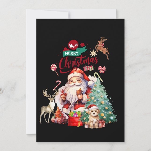 Invitación Feliz Navidad 2024 Santa (Anverso)