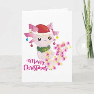Invitación feliz navidad ajolote santa
