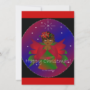 Invitación Feliz Navidad Angel Baby Girl Rezando