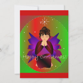 Invitación Feliz Navidad Angel Baby Girl Rezando