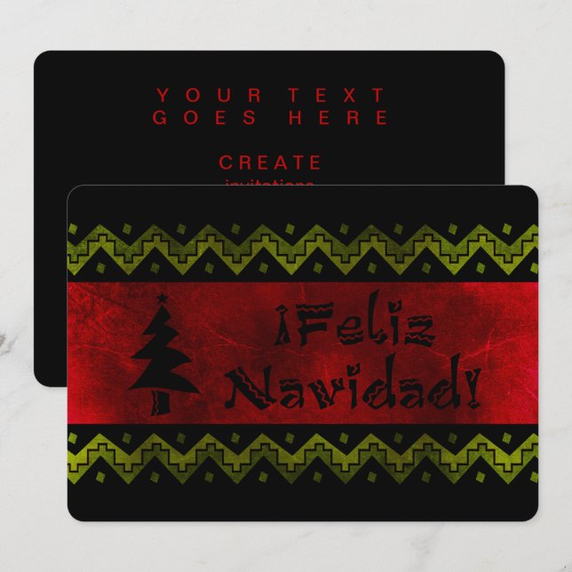 Invitación Feliz Navidad arriba (Anverso / Reverso)