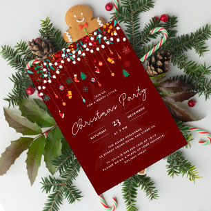 Invitación Feliz Navidad Calcetines de Invierno Fiesta de Nav