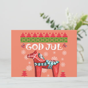 Invitación Feliz Navidad Camiseta Fea de Manga Larga Escandin