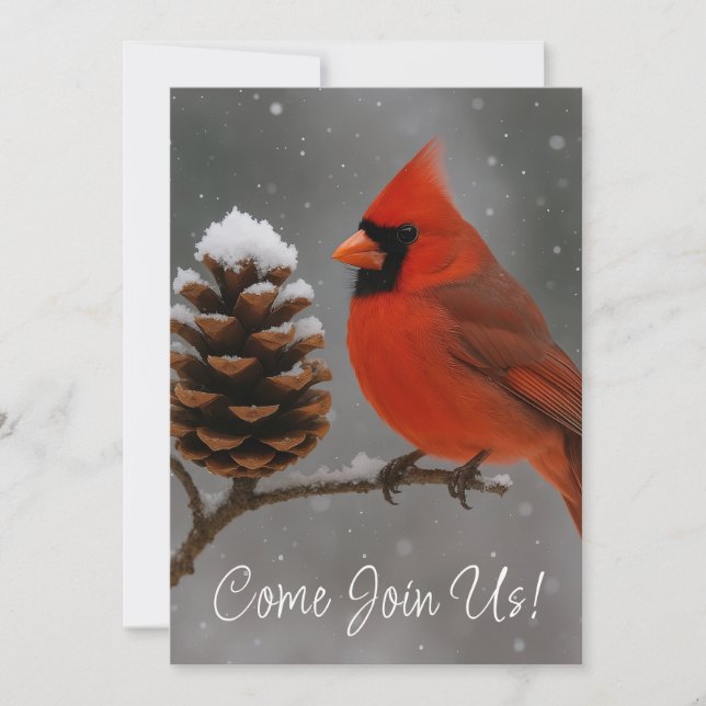 Invitación Feliz Navidad Cardenal (Anverso)