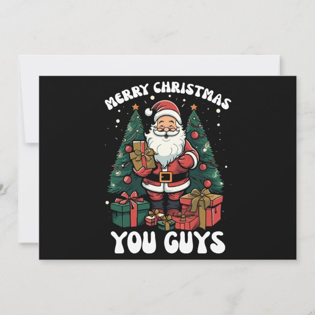 Invitación Feliz Navidad Chicos Santa Claus (Anverso)