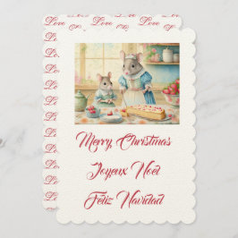 Invitación Feliz Navidad cocinando con mamá