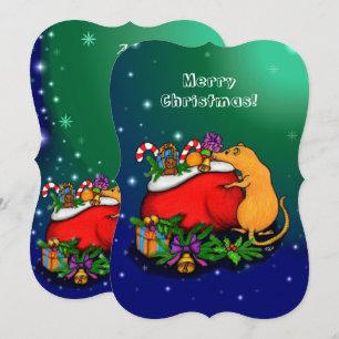 Invitación Feliz Navidad con el príncipe rata