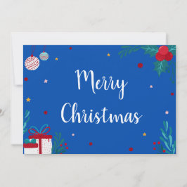 Invitación Feliz Navidad con ornamentos, regalos y garland