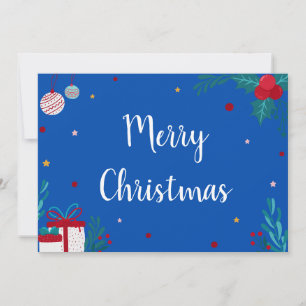 Invitación Feliz Navidad con ornamentos, regalos y garland