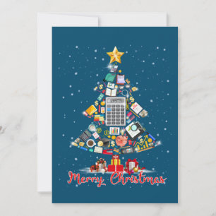 Invitación Feliz Navidad Contador Santa Navidad Árbol CPA Con