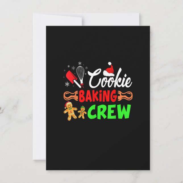 Invitación Feliz Navidad Cookie Baking Crew Funny Baking Ba (Anverso)