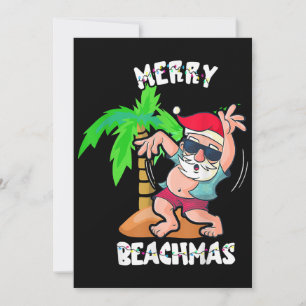 Invitación Feliz Navidad de Playa En Julio Divertido Santa Xm