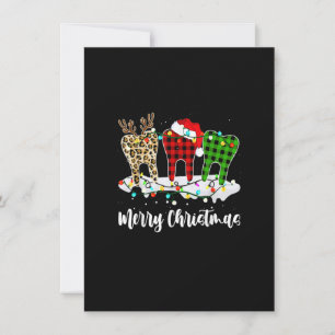 Invitación Feliz Navidad Dentista Dientes Santa Hat Xmas Leop
