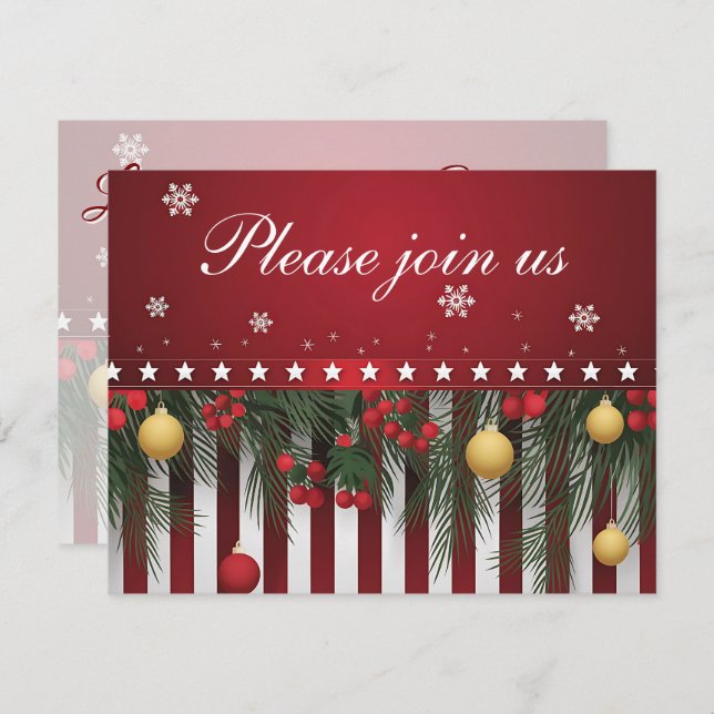 Invitación Feliz Navidad desde (tu familia) (Anverso / Reverso)