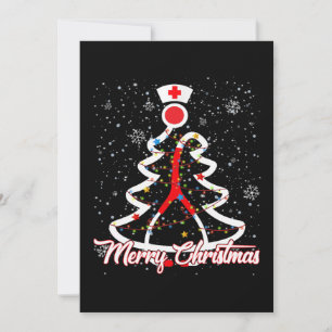 Invitación Feliz Navidad Enfermera Divertida Enfermera de PIC