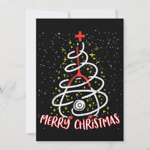 Invitación Feliz Navidad Enfermera Divertida Enfermera de PIC