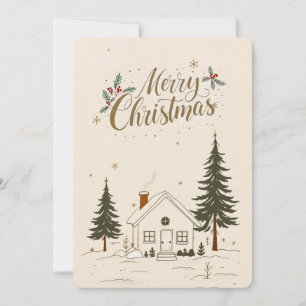 Invitación Feliz Navidad Farmhouse Winter Holiday Card.