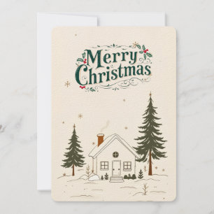 Invitación Feliz Navidad Farmhouse Winter Holiday Card.