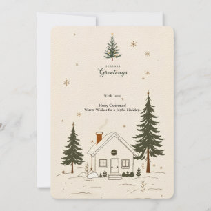 Invitación Feliz Navidad Farmhouse Winter Holiday Card.